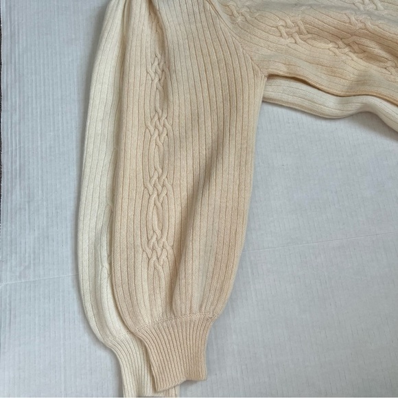 Deadstock Vintage Lambswool Angora Rabbit Hair Cable Knit Cardigan Sweater SZ XL - Picture 14 of 16